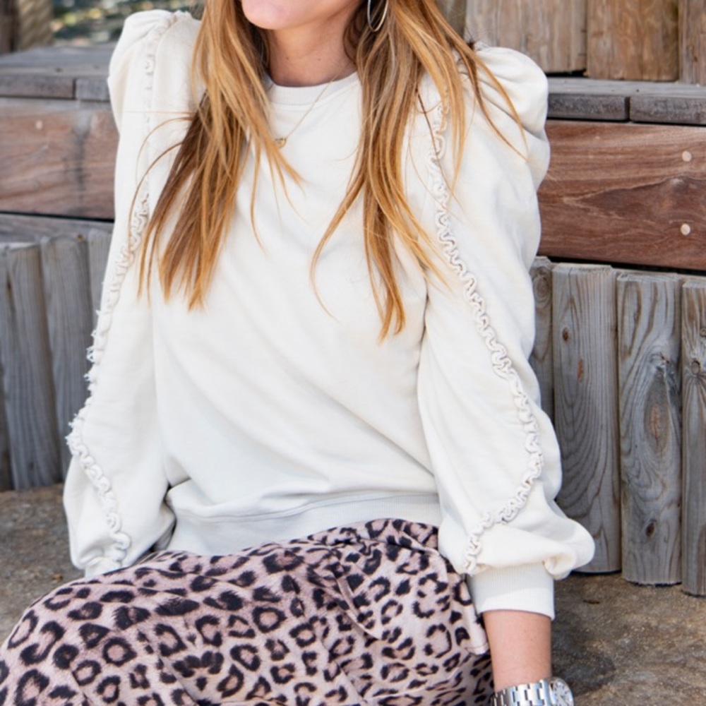 Generation Love Cleo Ruffle Sweatshirt NWT - Picture 2 of 16
